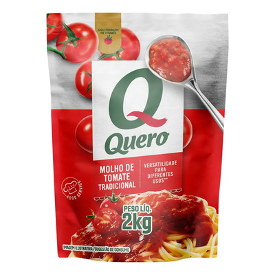 Molho de Tomate Tradicional Sachê 2kg Quero | MercadoLivre