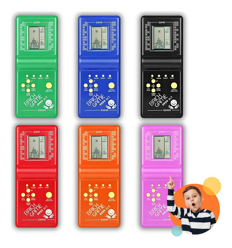 Kit 5 Vídeo Game Mini Console Portátil Volante Tetris Retrô