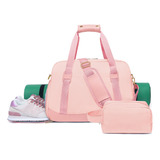 Bolso Deportivo Con Compartimento Calzado +neceser Rosa