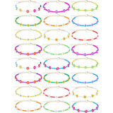 Juego De 24 Pulseras De Cuentas De Flores De Margaritas Colo