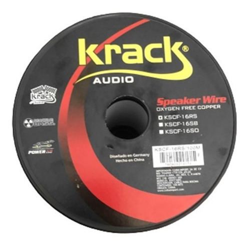 Rollo De 100mts De Cable Krack Polarizado 2x16 P/ Bocina 