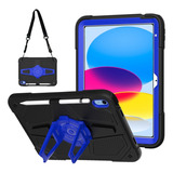 Funda De Pc Con Función Atril Negra Y Azul Para iPad 10th Ge