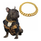 Collar Metálico Para Perro Color Dorado, Tipo Cadena Cubana