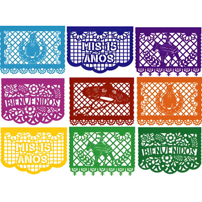 Tiras Papel China Picado Quince Años Charra Paq 10 Tiras | MercadoLibre