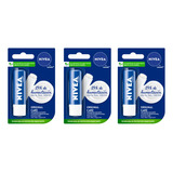 Pack X3 Nivea Protector Labial Humectante Original Care Azul