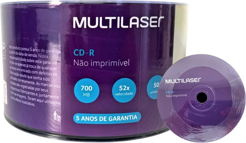 500 Unidades Cd Virgem Multilaser Logo 700mb 80min