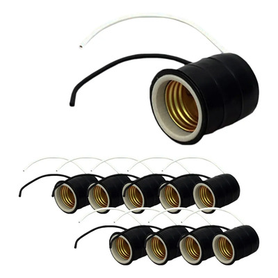 10 Pack Portalampara Para Interperie Reforzada Porcelana Color Negro | MercadoLibre