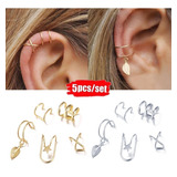 Conjunto Brincos De Pressão Piercing Fake Earcuff Juliette