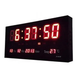 Relógio Led Digital C/ Calendário / Hora / Temperatura 46cm