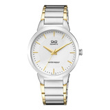 Reloj Q&q Qyq Qa42j401y Casual Acero Hombre + Estuche Color De La Correa Bicolor