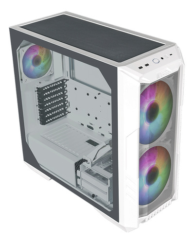 Gabinete Cooler Master Haf 500 White 4 Fans E-atx