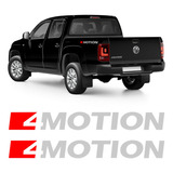 Par Adesivo 4motion Amarok 2017 A 2020 Lateral Emblema Prata