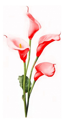 Flor Plástica Decorativa Modelo Tulipan Color Rojo 65cm