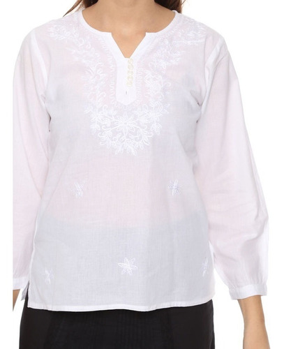 Blusa Camisa Mujer Puro Algodón Importada Con Bordados #1685