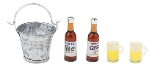 3x 1/12 De Botellas De Cerveza Tazas Modelo Set Para Doll