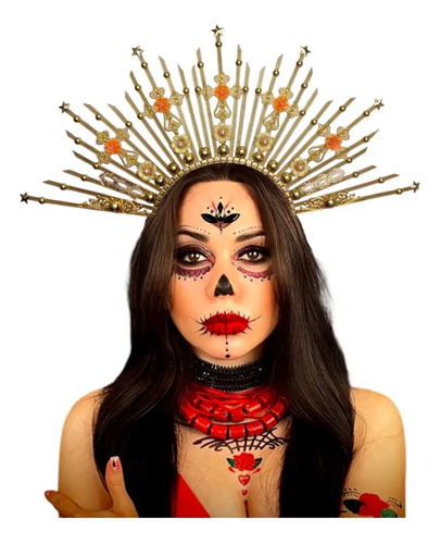 Corona Catrina Diadema Premium Halo Antro Hallowen Gotica