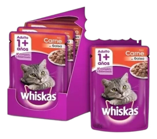 Alimento Whiskas Húmedo Sobrecito Gato Adulto 12 Unidades