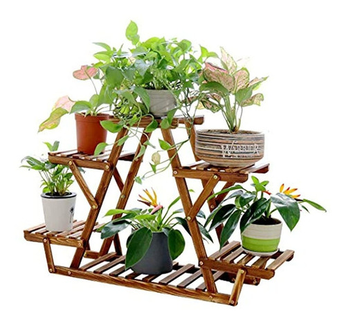 Estante Triangular Para Plantas De Interior Con 6 Macetas