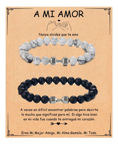 Par Pulseras Regalo Piedras Naturales Significados B775 | Envío gratis