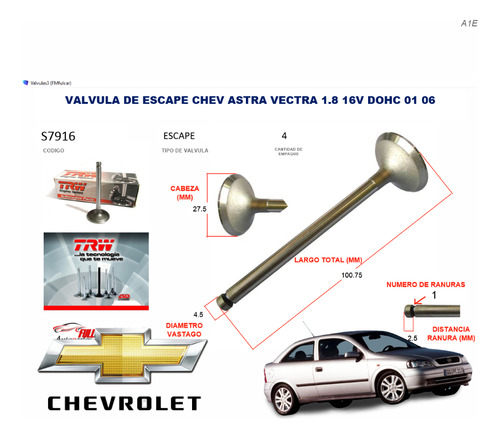 Valvula Motor Escape Chevrolet Astra 1.8 16v Doch 01 06 Foto 2