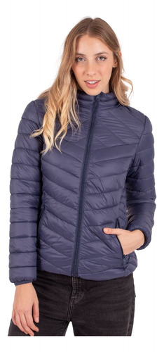 Campera Mujer Inflada Larga Desmontable Invierno Abrigada 