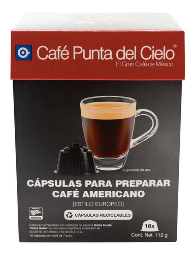 Cápsulas Punta Del Cielo Americano 112g