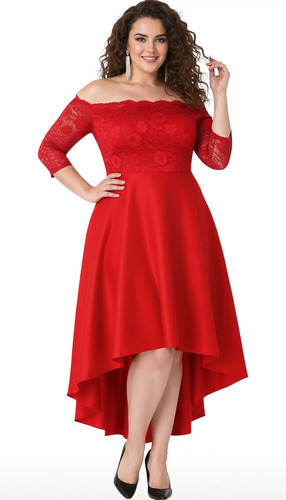 Vestido De Dama Para Fiesta Con Encaje Mujeres Curvy Plus | Envío gratis