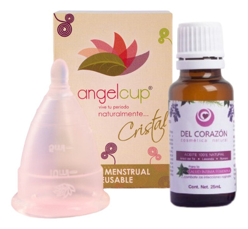 Copa Menstrual Angelcup®  Cristal Y Aceite Íntimo 