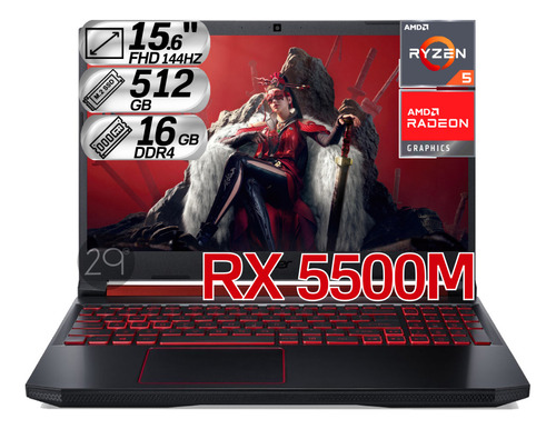 Portátil Msi Bravo 15 R5 5600h Rx 5500m Ram 16gb M.2 512gb