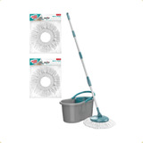 Kit Mop Fit Giratório Flash Limp + 2 Refis