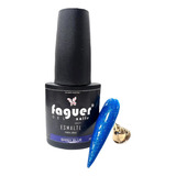 Esmalte Semipermanente Shiny Blue Azul Glitter Faguer Nails