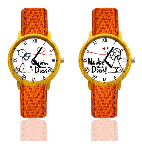 Reloj Pareja Quien Como Dios + Estuche Dayoshop