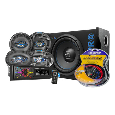 Kit Estereo Bt+subwoofer Amplificado+ Bocinas 6x9 Y 6.5 | Meses sin interés