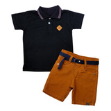 Conjunto Infantil Menino Verão - Polo + Short Jeans