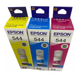 Pack Kit 3 Tintas Originales Epson 544 Colores Facturadas