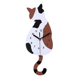 (d) Reloj De Pared Creativo Con Forma De Gato, Diseño De Col