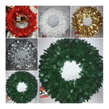 4 Corona Navideña Aro Con Hojas 50 Cm Decoración Navidad 