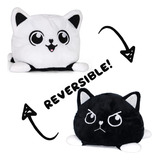 Peluche Reversible Para Gatos, Color Blanco, Negro, Feliz, T