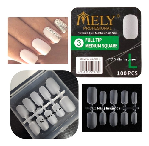 Tips Soft Gel Mely Mate Prelimados X100 Size Full Anchos