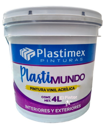 Pintura Vinílica Acrílica Plastimex 4 Litros Varios Colores