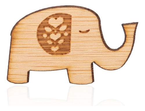 Pin Broche De Madera Elefante Accesorio De Moda