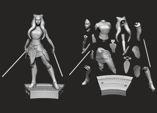 Star Wars Ahsoka Tano + Slave + Nsfw Stl Obj Impresión 3d