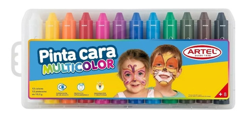 Pintura De Cara Crayones 12 Colores Artel