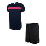 Camiseta Short Hombre Tenis Padel Bolsillos Combo Kadur