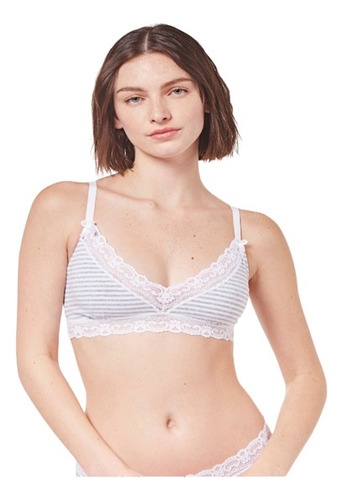 Corpiño Top Bralette Algodon Puntilla Bella Promesse Pr77054