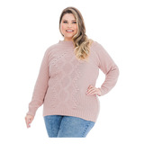 Blusa Tricô Feminino Plus Size Losango Pipoca 052