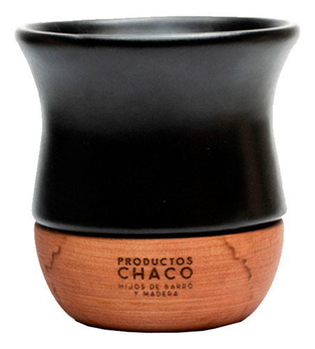 Mate Chaquito Ceramica Esmaltada Madera Torneada - Premium
