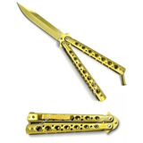 Canivete Faca Butterfly Borboleta Gold Dourado Aço K163