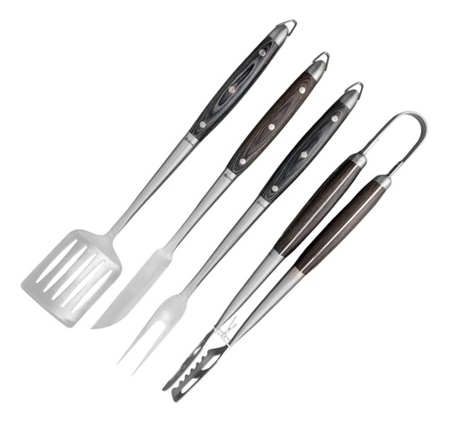 Set Parrilla 4 Pzs Hudson Linea Bbq Acero Inoxidable Bz3