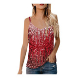 Tops Femeninos Tops Con Lentejuelas Glitter Party Strappy